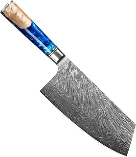 8pcs Damascus Couteau Chef Steel Set Belle poignée Sharp VG10 Lame 7 '' Santoku 8 '' Pain hachoir 5''''antlity 3.5''landing couteau (Color : 7.5 big knife)