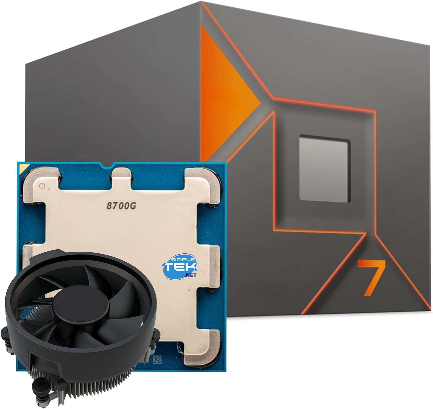 SIMPLETEK - 8700G CPU Processor - 8C-16T - Up to 5.10 GHz - AM5 Socket - Ultra-Performance Integrated Graphics - Dedicated AI Drive - Boxed with Heatsink