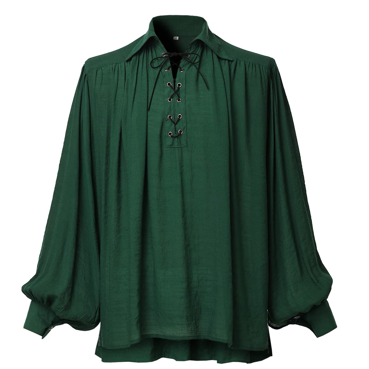 GRACEART Medieval Poet's Pirate Oversized Shirt Renaissance Festival Outfit Casual Wear Tops for Men or Women Green โ image 1