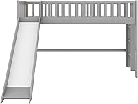 Vista 7 de Harper & Bright Designs Cama tipo loft individual con tobogán, marco de cama individual con escalera y barandilla de alta seguridad, marco de cama