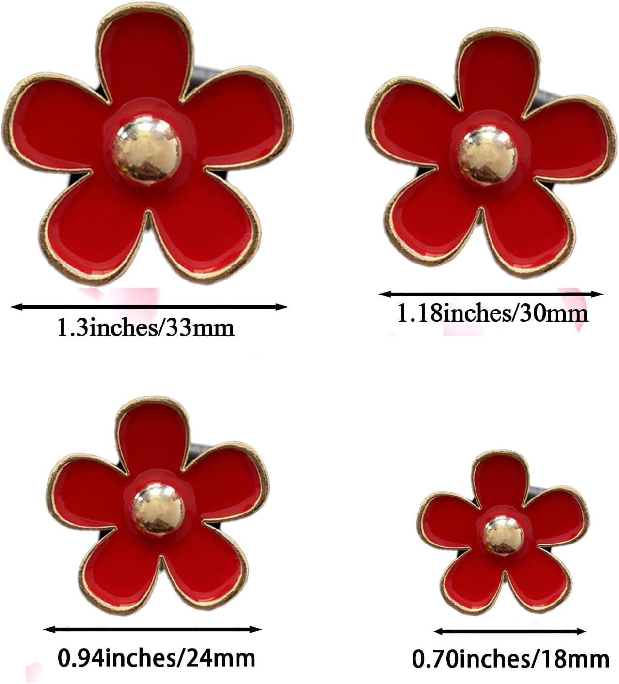 4 Pcs Daisy Flower Car Air Vent Clips with Fragrance Pads, Red image 2