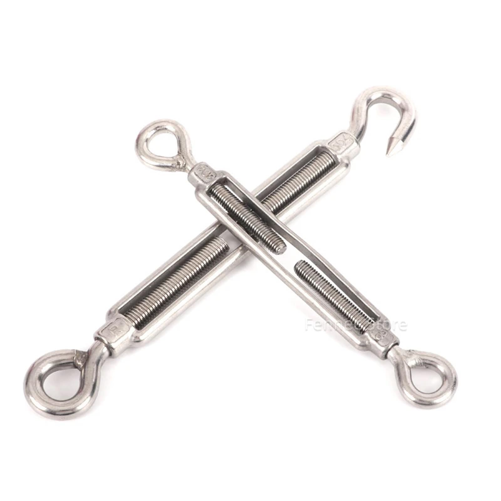 Spannschloss, Drahtspanner, Packung mit 5 Hakenösen-Spannschloss-Gartendrahtspannern aus 304-Edelstahl in verschiedenen Größen(CC Type-5PCS,M10)