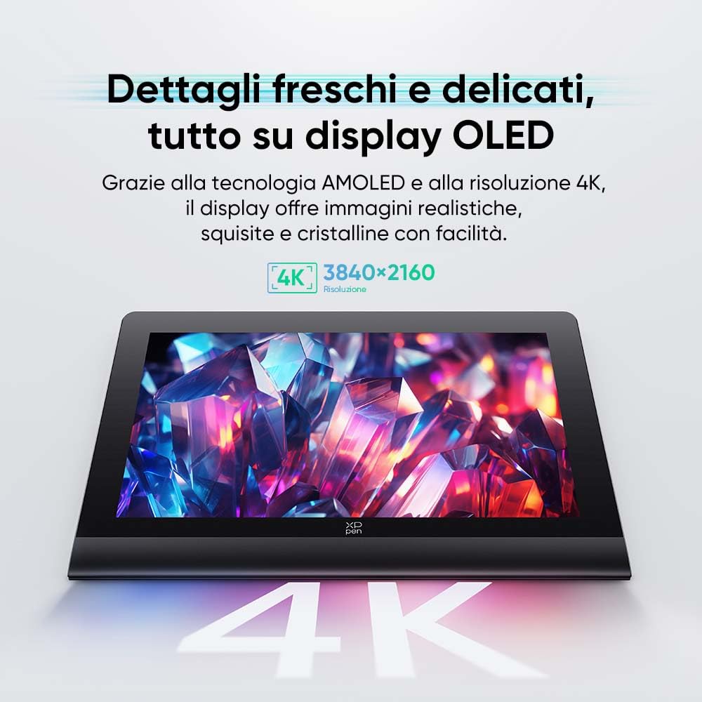 XPPen Artist Ultra 16 OLED 4K Touch Screen Tavoletta Grafica con Schermo 15,6", 2 Penne con 16K livelli di pressione, con mini tastiera