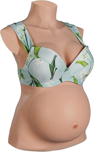 Silicona completa de 4 a 9 meses embarazada, vientre realista, pechos falsos, formas de pecho para cosplay con relleno de algodón
