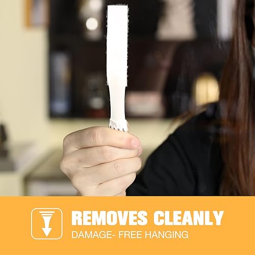 Miniatura 6 de Zonon 40 pares (80 tiras) de tiras para colgar cuadros, kit de colgador de cuadros, tiras resistentes, tiras extraíbles de gancho y bucle, cinta