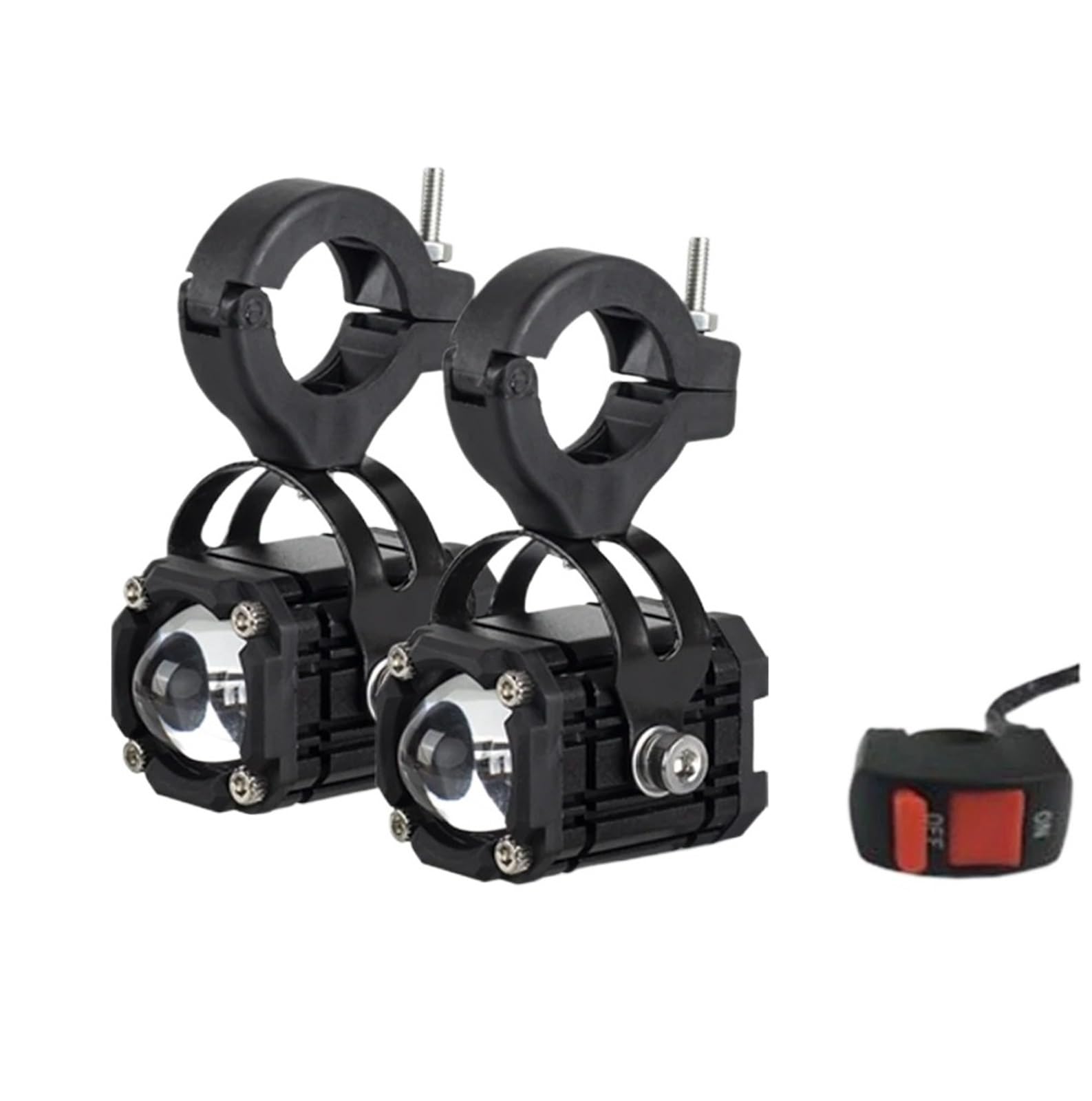 Moto Fari Stradali Spot Light Beam Per Motociclette, Luci LED, Faretti Bicolore, Regolazione A 360 Gradi, Fendinebbia Ausiliario