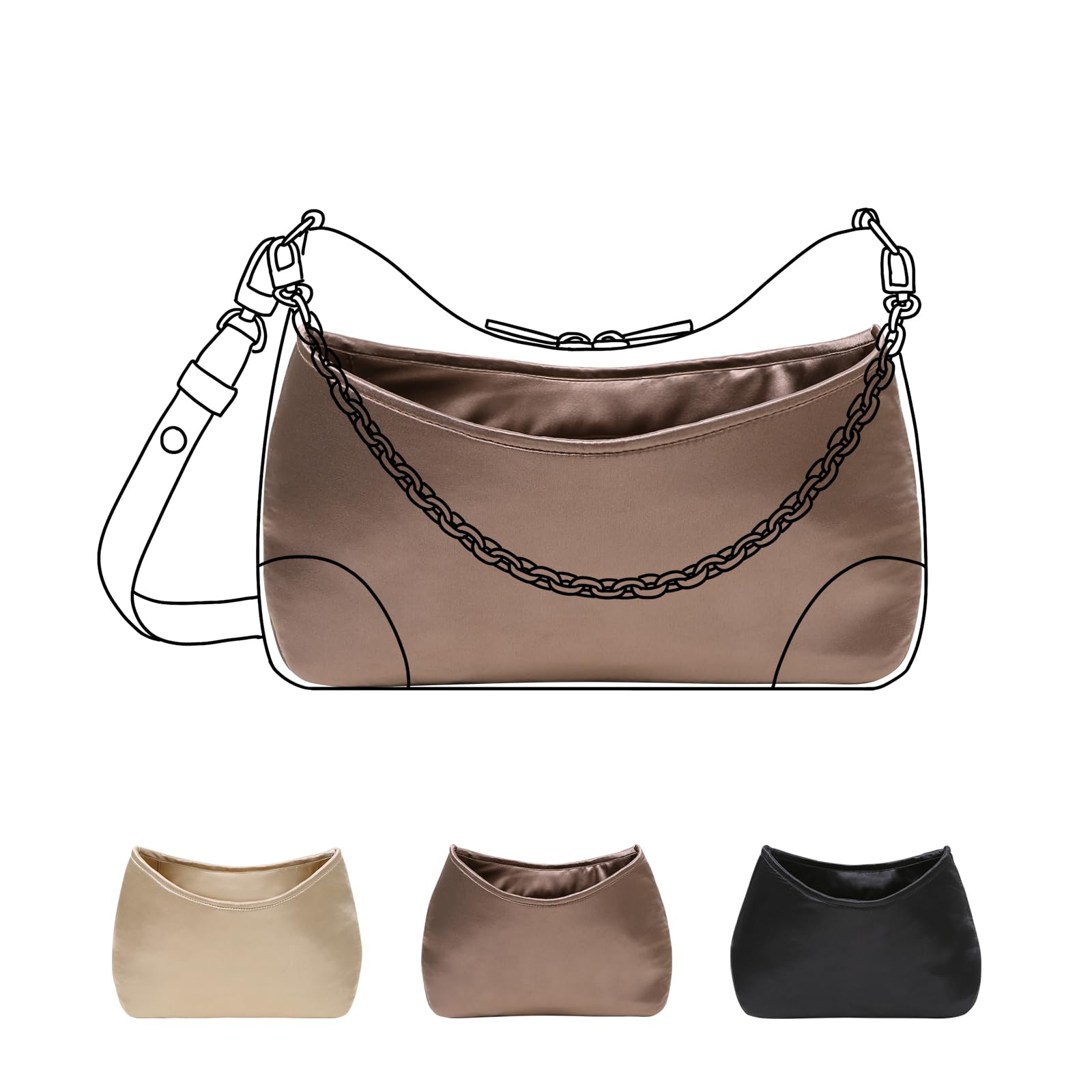 Luxury Silk Purse Organizer for Boulogne - Silky Smooth Handbag Insert with Hidden Zipper