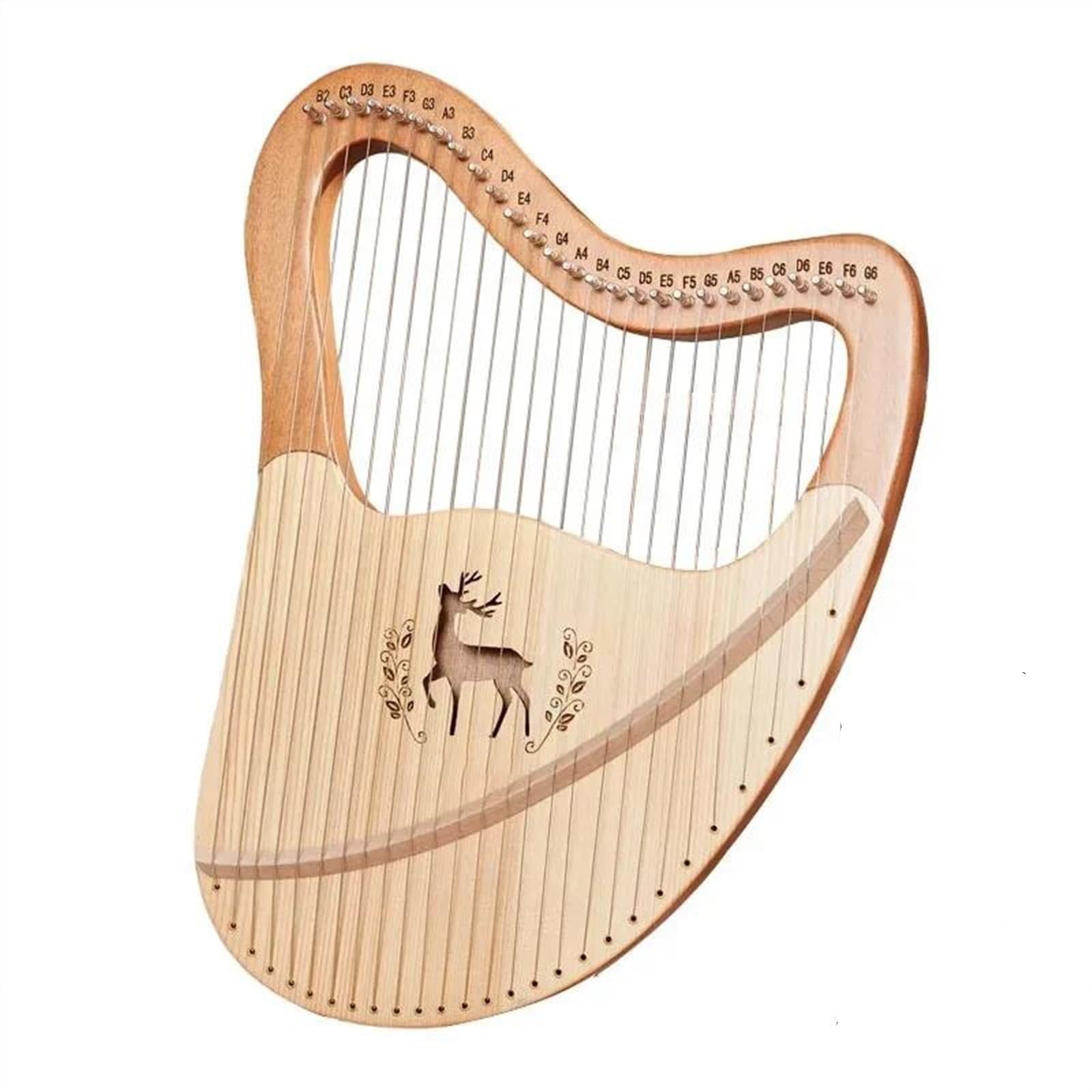 Anfänger harfe Lyra Set Musik Harfe Kleine 21/24 /27 Saiten Massivholz Mahagoni Tragbare Musical Instrument Anfänger(27)