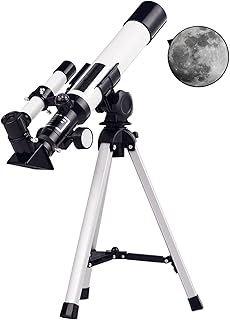 Telescope, 40mm Aperture 400mm Focal Length Astronomical Refracting Telescope for Kids Beginners, Travel Telescope with Tripod, Telescopes for Moon Viewing