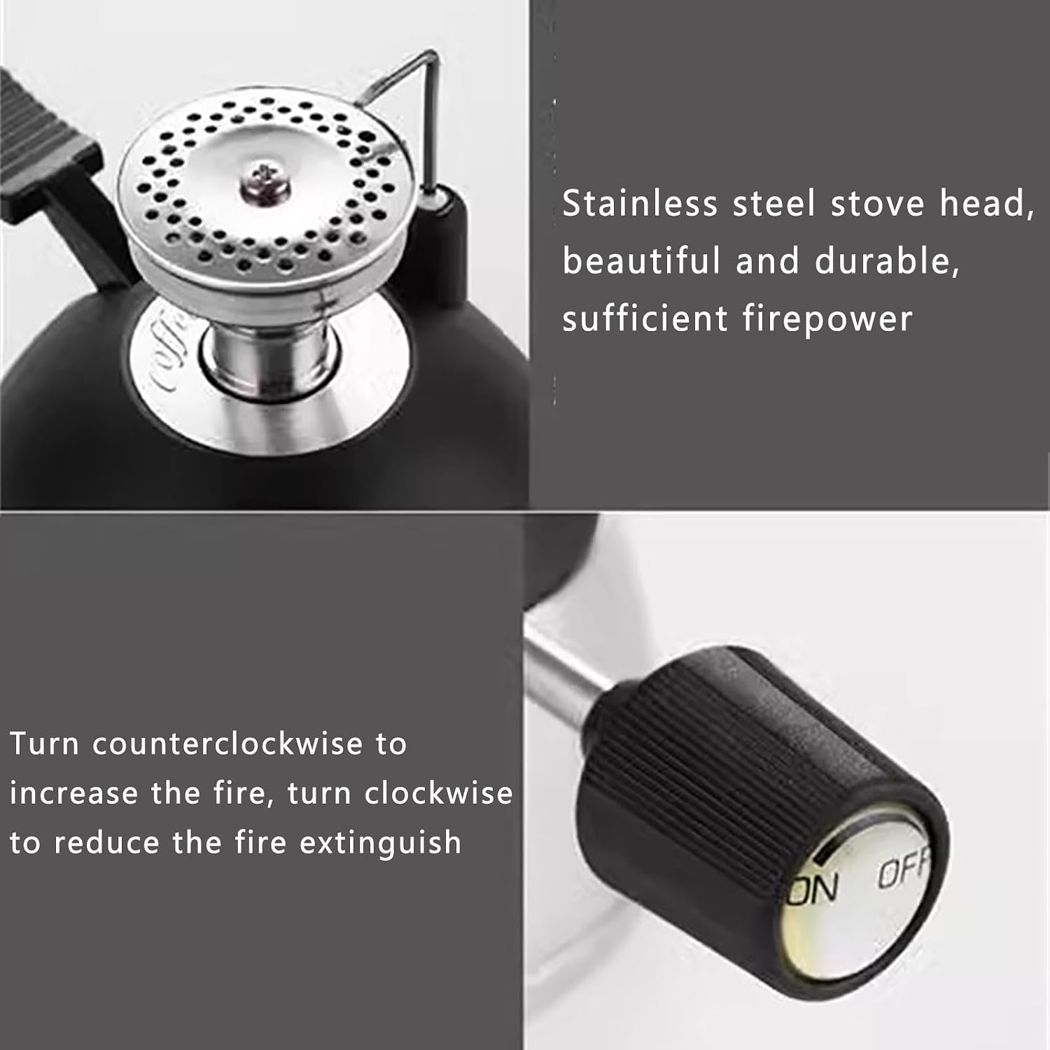 Mini Butane Burner, Small Coffee Gas Stove, Lab Bunsen Burner, Electronic Ignition and 35g Air Storage Capacity, Usage Time 60-100 Min and Max Temperature 1200℃, for Heating, Cooking