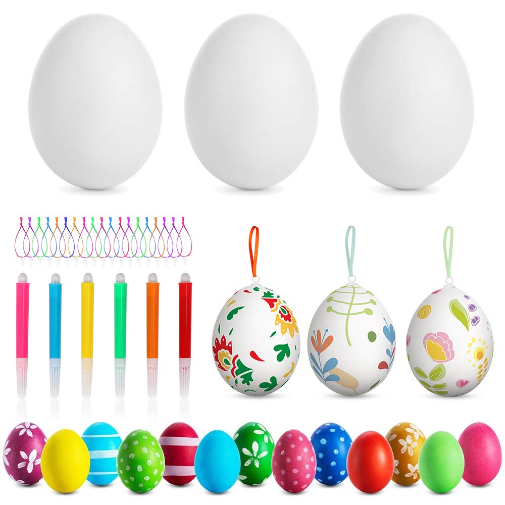 Œufs De Pâques Décoratifs Suspendus - Lot De 12 En Plastique Coloré Avec Corde, 6 Cm, Pour Embellir Jardin Et Intérieur