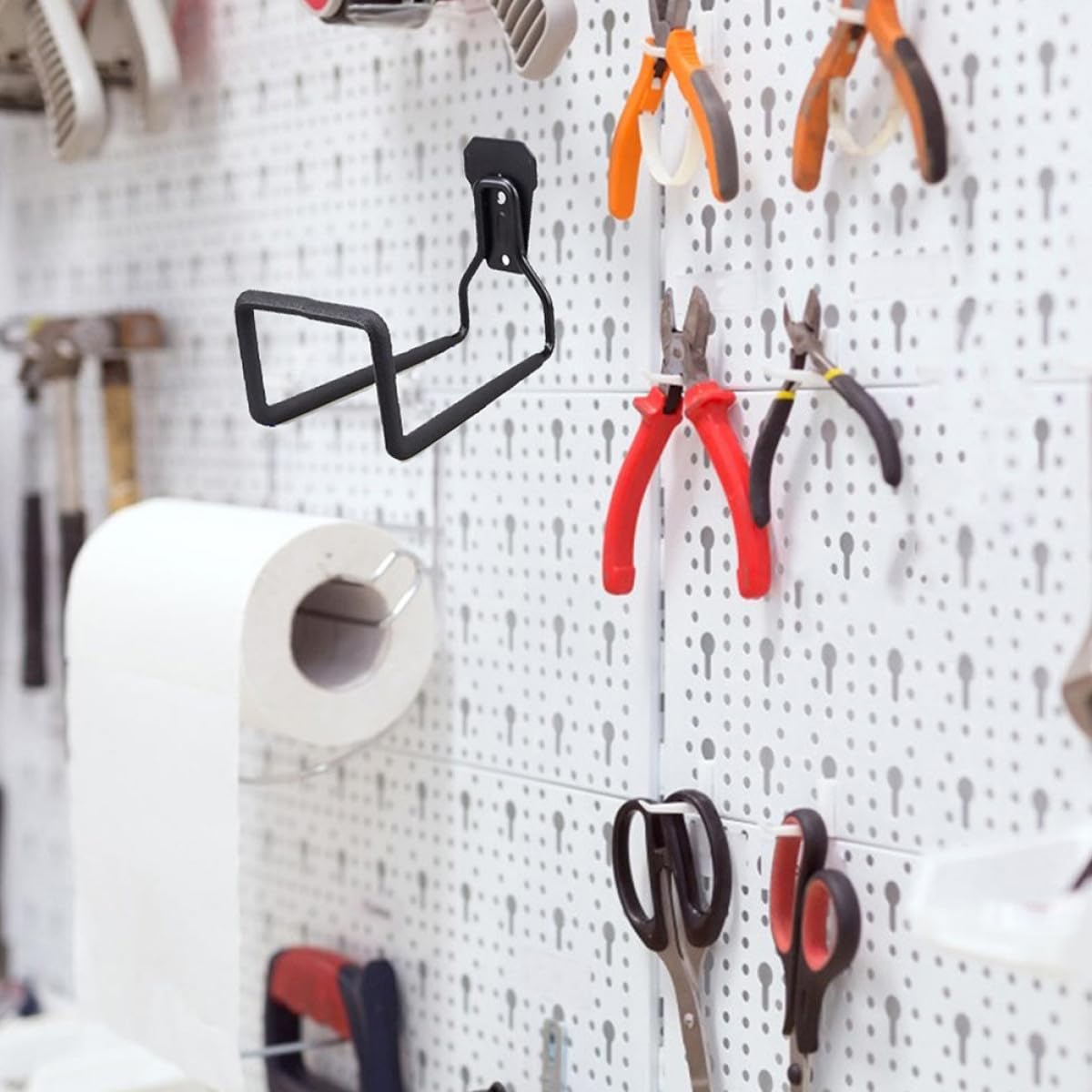 Ciieeo Ganchos de Garaje para Montaje en Pared, Gancho Multiusos de Hierro, Resistente Corrosión, para Cables y Herramientas, 2 Piezas