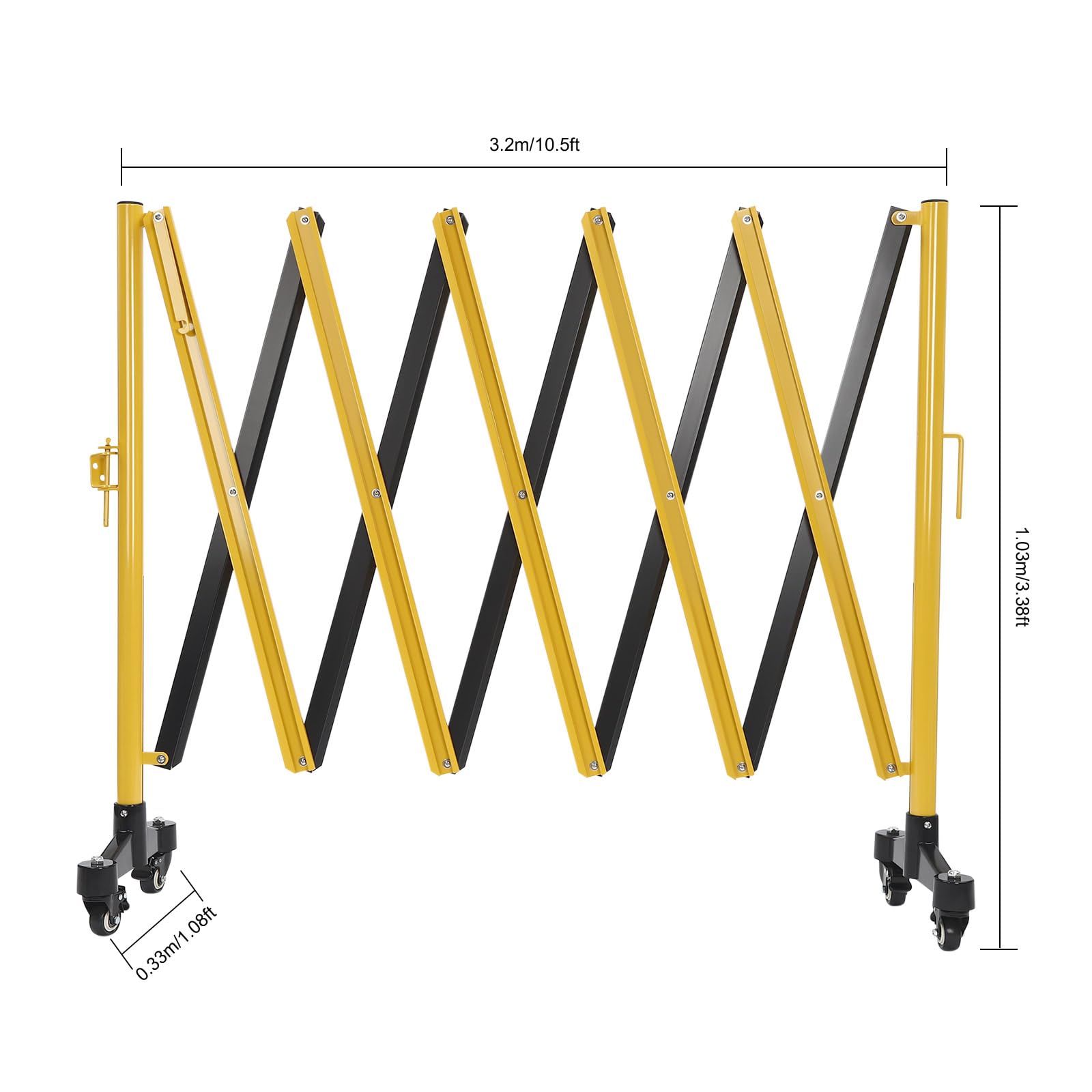 Expandable Metal Barricade, 10.5ft x 3.38ft, Industrial Flexible Fence  Mobile Safety Barrier Gate, Retractable Traffic Fence Folding Door Gate for  Wide Openings, Garage, Yard (Yellow & Black) : Amazon.in: Industrial &  Scientific