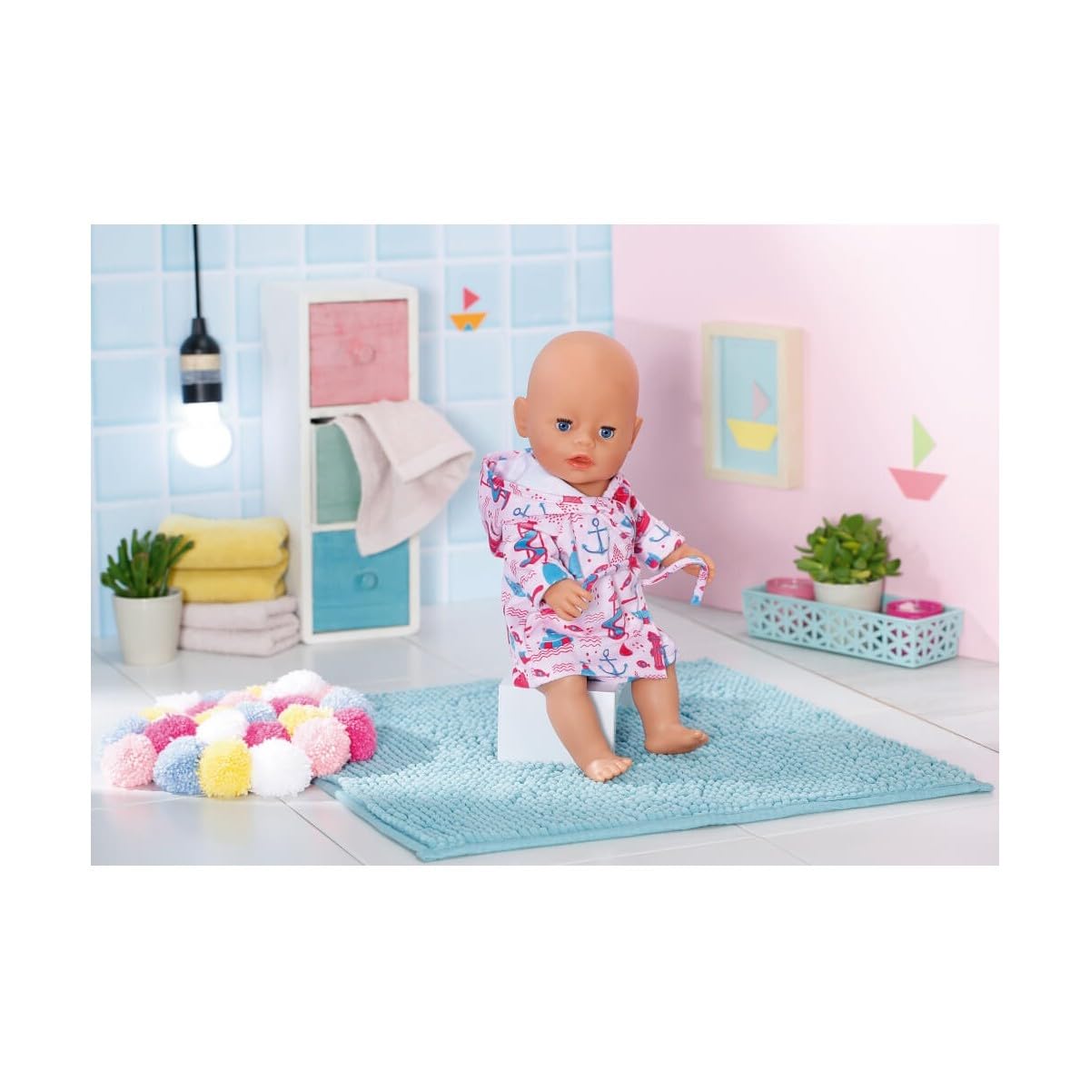 BABY born Unisex Kids BABY Bath Bathrobe 43cm For Toddlers 2 Years Up Easy for Small Hands Includes Bathrobe, Multi Colour, 29.9 x 5.9 29.2 cm 90 Grams UK
