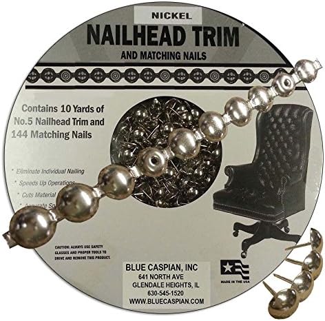 B.C. Upholstery Nailhead Trim with Matching Nails - Nickel - 30 ft (10 yds)