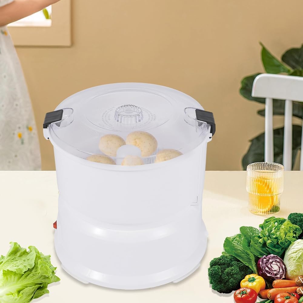 Pelapatate Elettrico 85W Pelapatate Automatico Macchina 2 in 1 Pelapatate Commerciale Pelapatate con azionamento a Un Pulsante Pelapatate Multifunzionale Disidratatore per Verdure