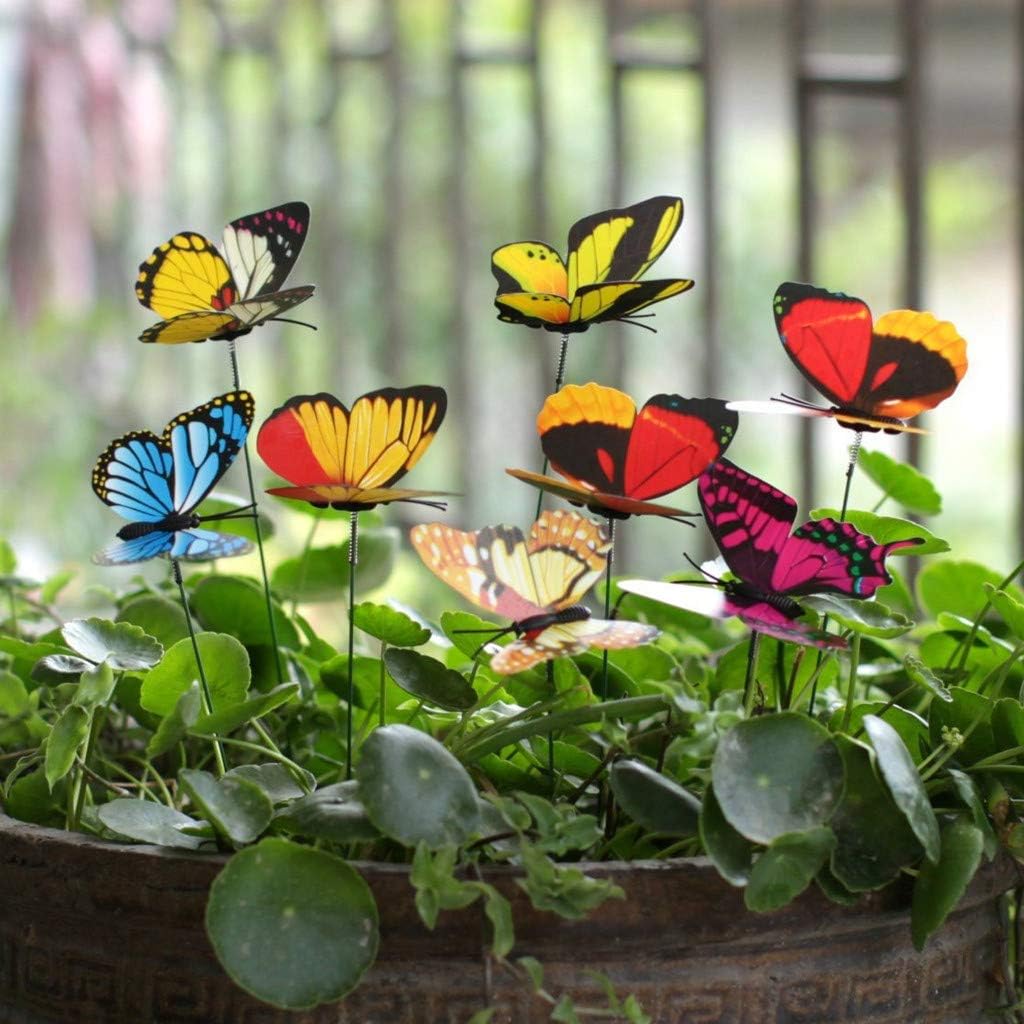 Butterfly Party Decorations, 25pcs Butterfly Garden Stakes Decor, Yard Art Ornaments for Mom, Mothers Day Ideal Gifts, Outdoor Lawn Pathway Patio Plant Pot, Flower Bed