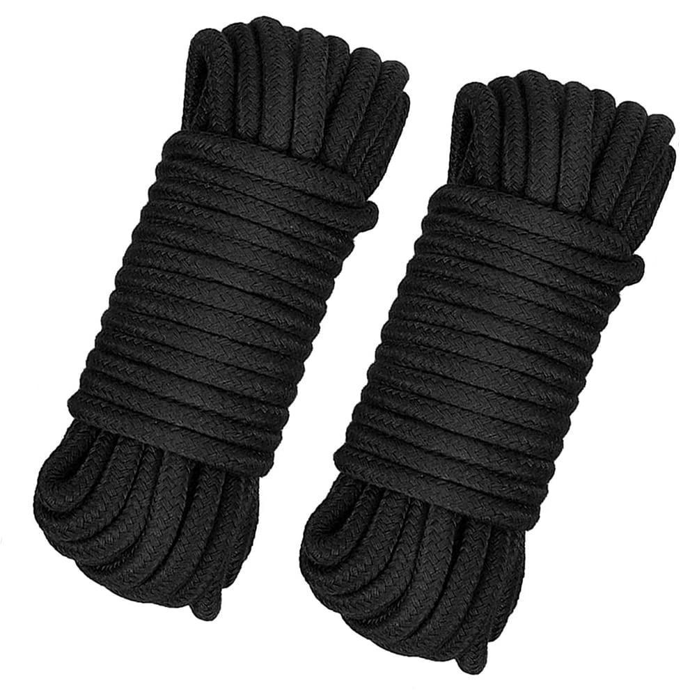 Soft Cotton Rope 2Pack 10 M/33 Feet 8 MM Soft Cotton Thick Multipurpose Durable Long Rope All Purpose Cotton Rope Craft Rope (Black)