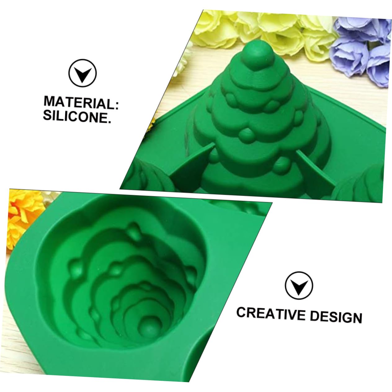 Amosfun 2 Pz Stampo Per Torta Albero Di Natale Comodo Stampo Per Caramelle Strumento Di Cottura Formine Per Biscotti Il Sapone 3d Modella Il Natale Gadget Da Forno Silicone Alimentare