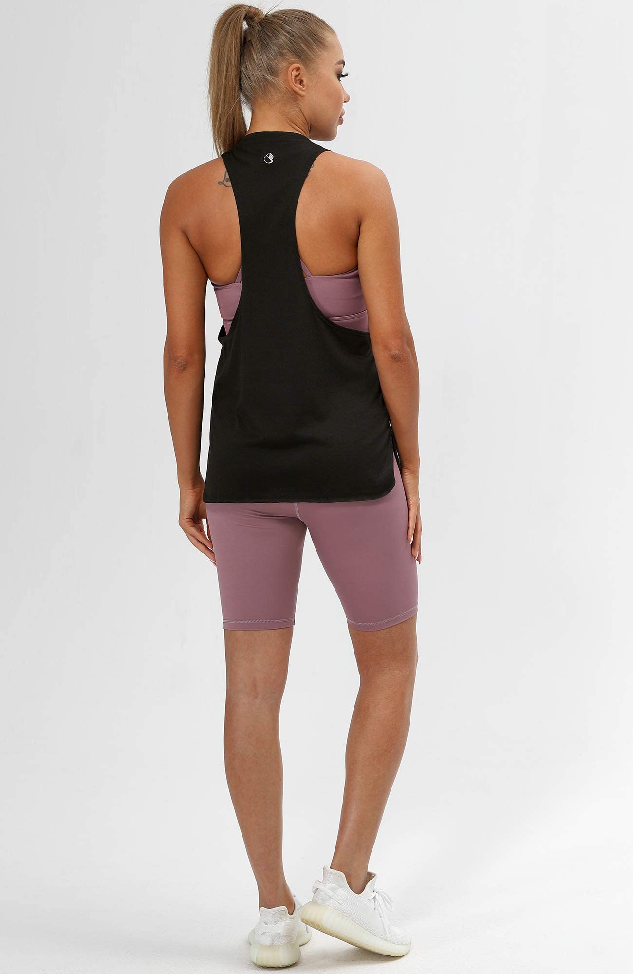 icyzone Sueltas y Ocio Camiseta de Fitness Deportiva de Tirantes para Mujer, Pack de 3