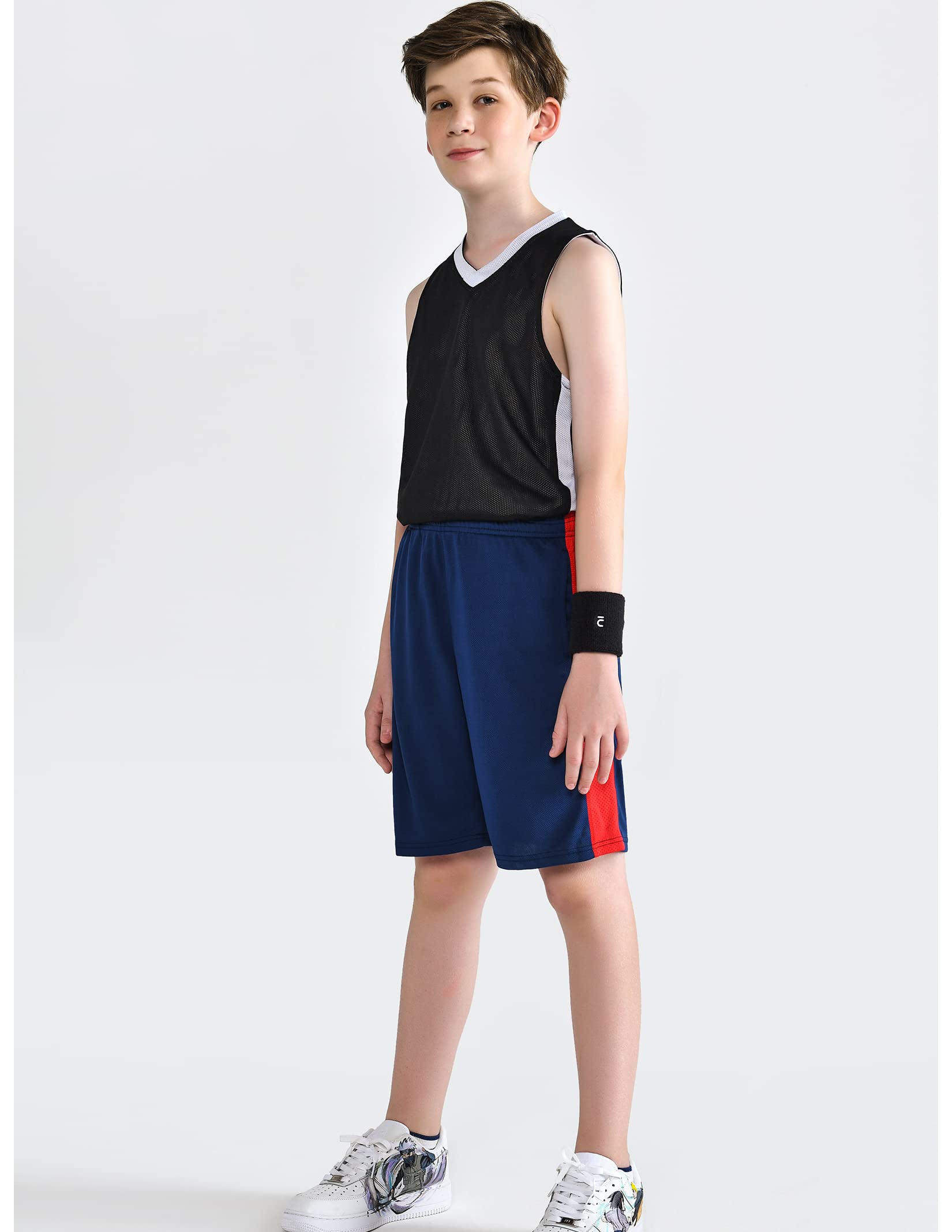 Big Boys Youth Athletic Mesh Shorts With Pockets - Quick Dry Performance