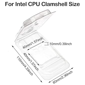 CPU Case Tray for AMD, Clamshell Plastic Protective Box Holder for 938 939 940 AM4 AM3 AM2 FM1 FM2 APU FX, Thicken Plastic Shell, with 10pcs Antistatic Bag + Label + Bubble Wrap, 10 Pcs