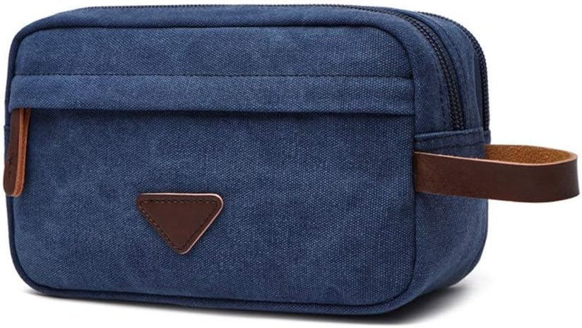 旅行用ポータブルキャンバス洗面用品バッグ、メイクアップケース、化粧品ホルダー収納ポーチ、バスルームシャワーオーガナイザー、サイドレザ