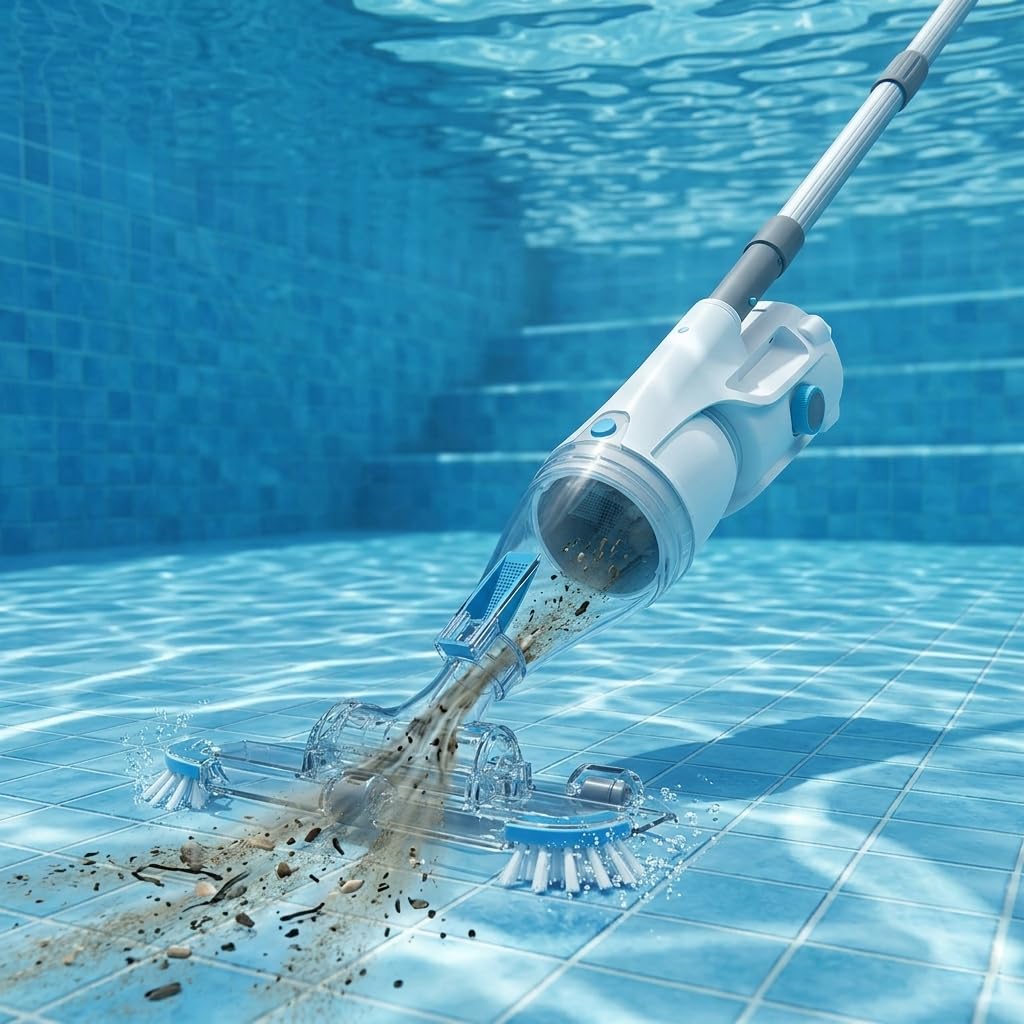 Paradies Pool BWT Akku Poolsauger PK Swift | Kabellose Nutzung & starker Saugkraft mit Schwenkkopf | Für große Pools bis zu 20 m³