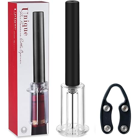 Simple Wine Opener with Foil Cutter, Air Pressure Pump Wine Bottle Opener,...