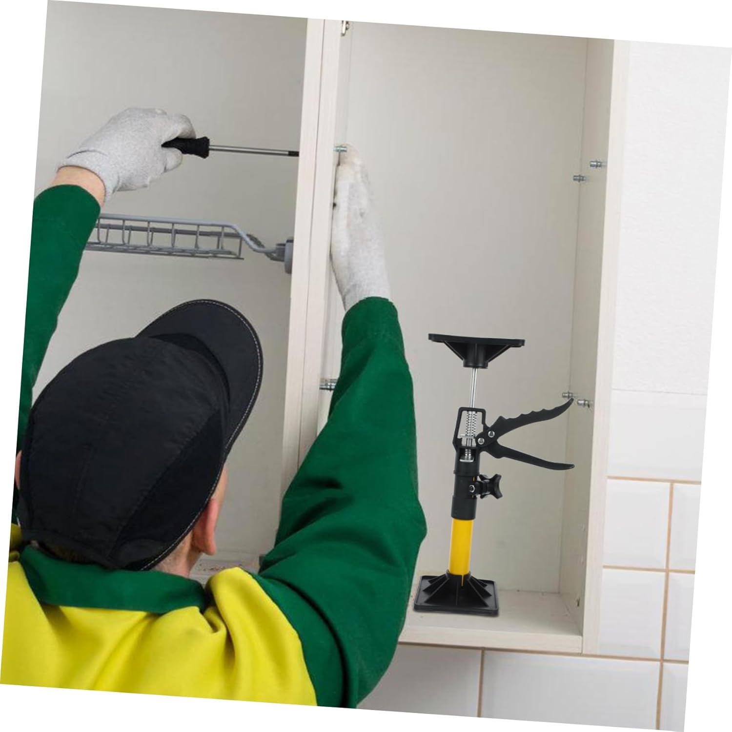 2pcs Adjustable Telescopic Support Rods Telescopic Pole Cabinet Rack Secure Cabinet Support