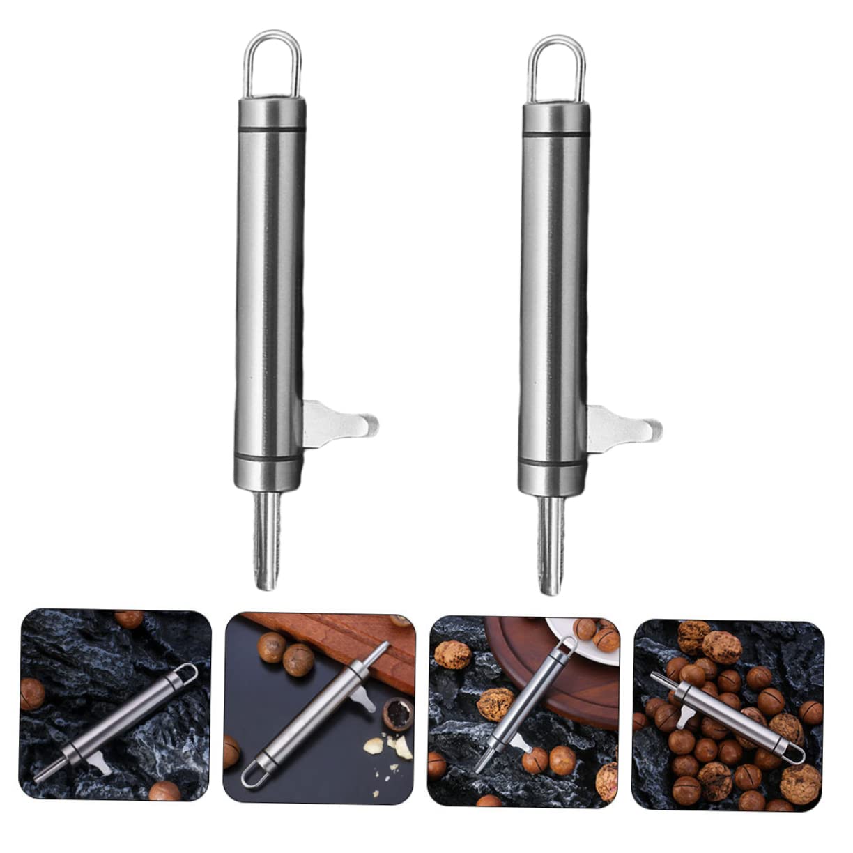 Ipetboom 2pcs Macadamia Nut Opener Tool Crackers for Walnuts and Hazelnuts Easy to Use Kitchen Gadget for Nuts and Snacks