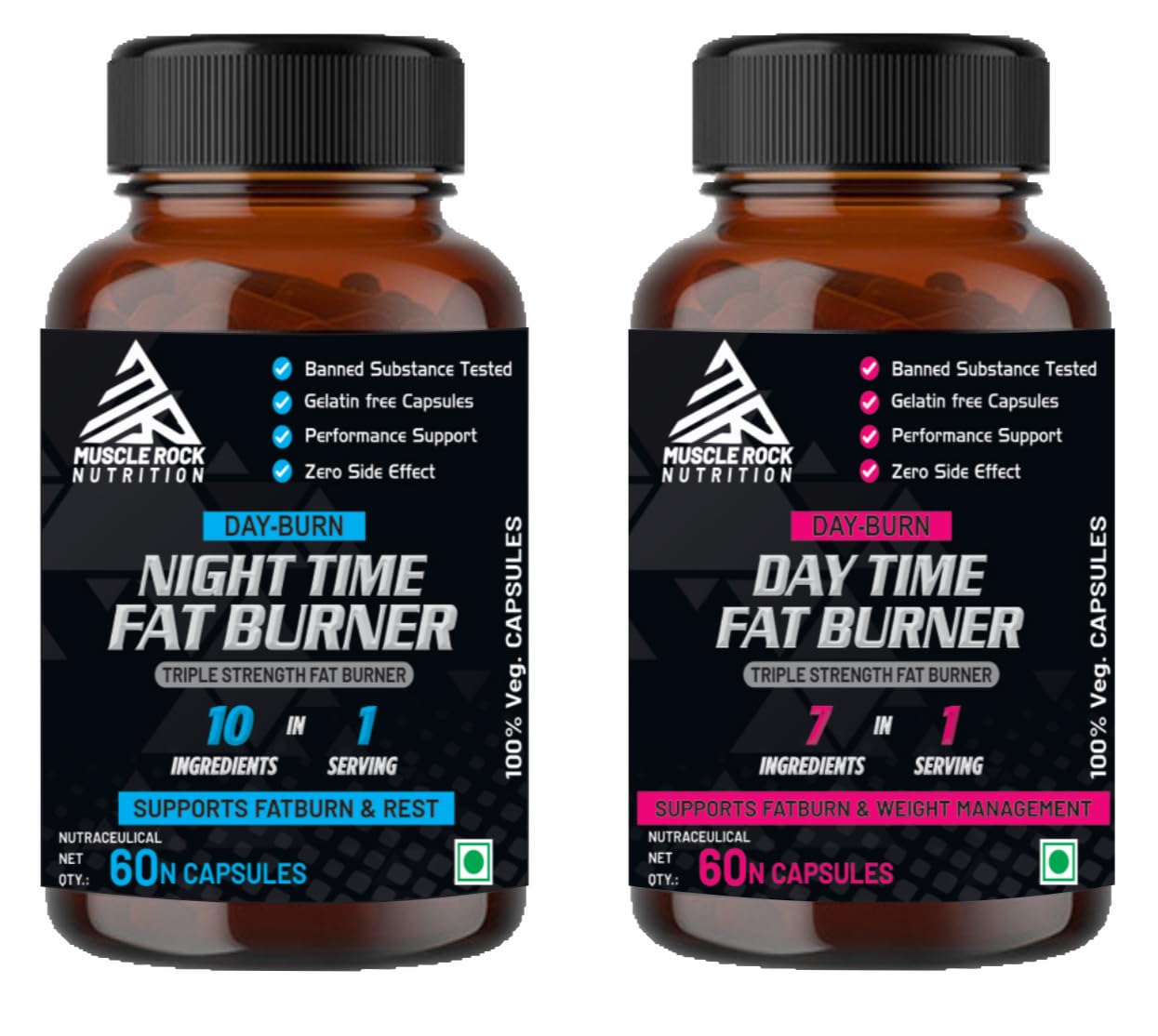 MUSCLEROCK NUTRITION Day & Night Fat Burner for Men & Women I Aids Weight Management & Keto Diet Compliant TRIPLE STRENGTH METABOLIC AND WEIGHT LOSS SUPPORT FORMULA – 120 VEG CAPSULES MUSCLEROCK NUTRITION Day & Night Fat Burner for Men & Women I Aids Weight Management & Keto Diet Compliant TRIPLE STRENGTH METABOLIC AND WEIGHT LOSS SUPPORT FORMULA – 120 VEG CAPSULES
