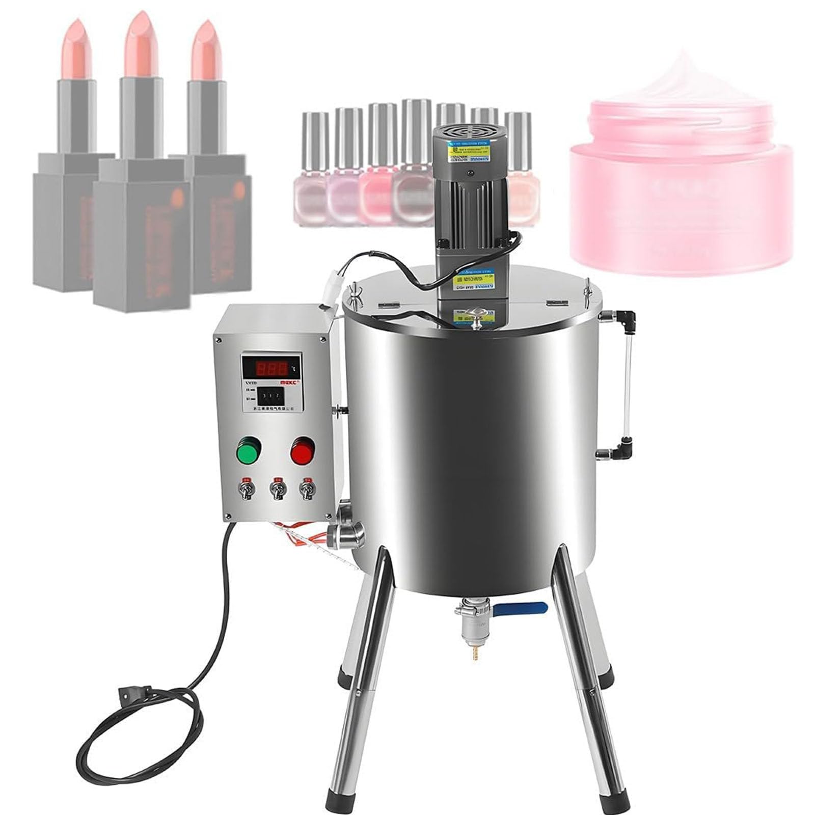 Máquina de llenado de mezcla de calefacción de 15L/30L, relleno de pasta líquida, 20-45 botellas/min para cremas y líquidos en productos químicos diarios e industrias alimentarias