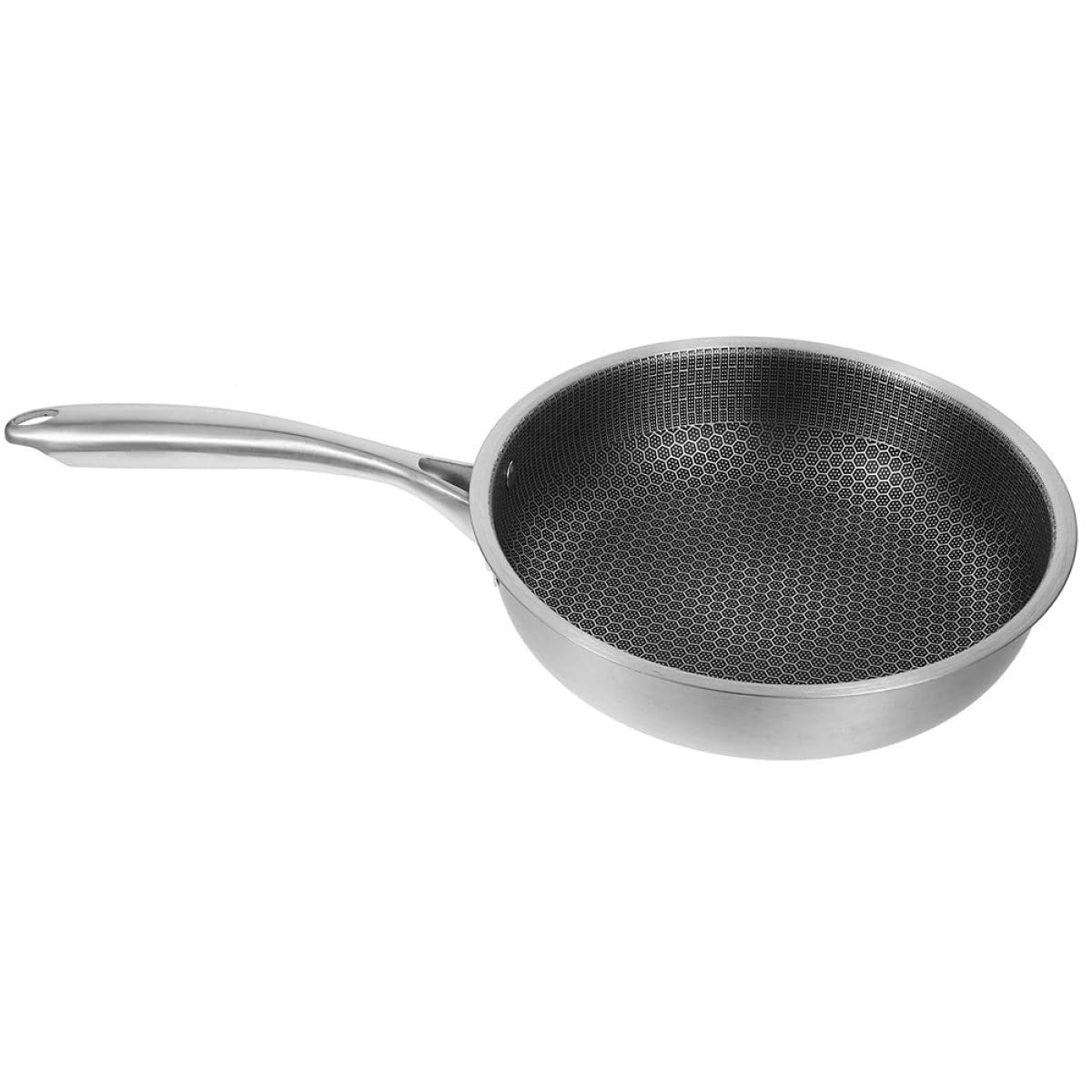 Padella in Acciaio Inox con Design Nido D'ape Antiaderente e Resistente Padellino per Uova Compatibile con Tutti i Piani Cottura Inclusi a Induzione a Fiamma Facile da Pulire