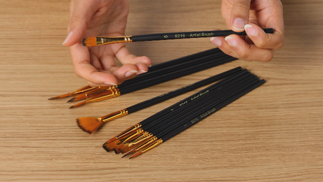 Transon Set di 12 pennelli per pittura ad acquerello, acrilico, guazzo, olio e tempera