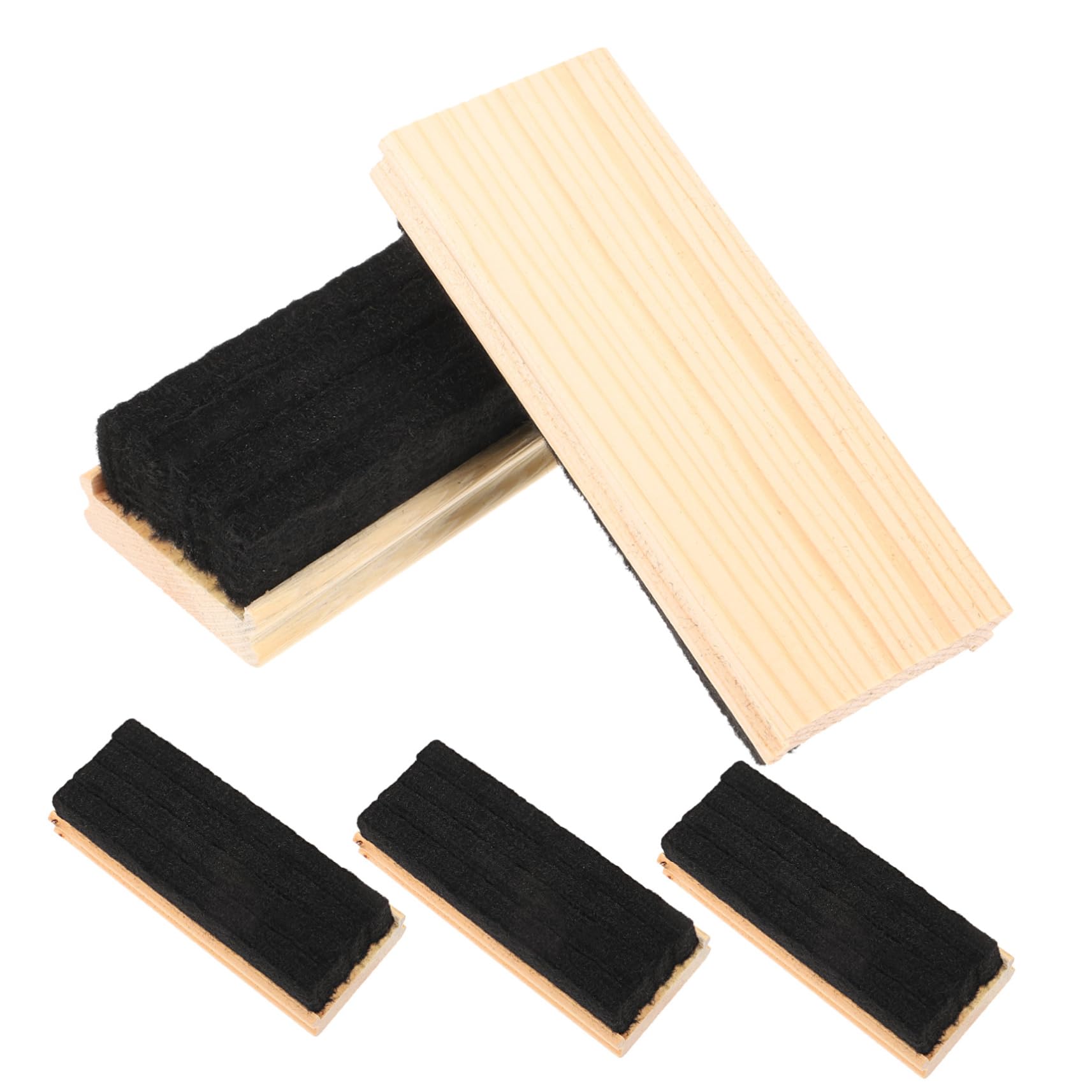 Angoily 4 Ensembles Effaceurs De Tableau Bois Avec Feutre De Lot De Effaceurs De Craie Poussière Pour Nettoyage Des Tableaux Éducatifs 5 Pièces * 4