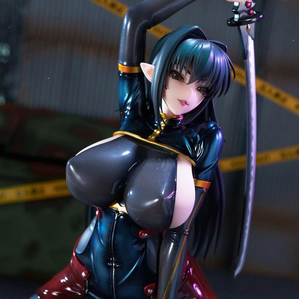 DEXSHUN Annerose·Vajra Figur Anime Spiel Figure 1/6 Statue 18cm | Kniestellung, Ninja-Anzug-Stil, Modell, mit Zubehör, PVC, Dekoration, Anime Merchdiese, Ornamente, Geschenke