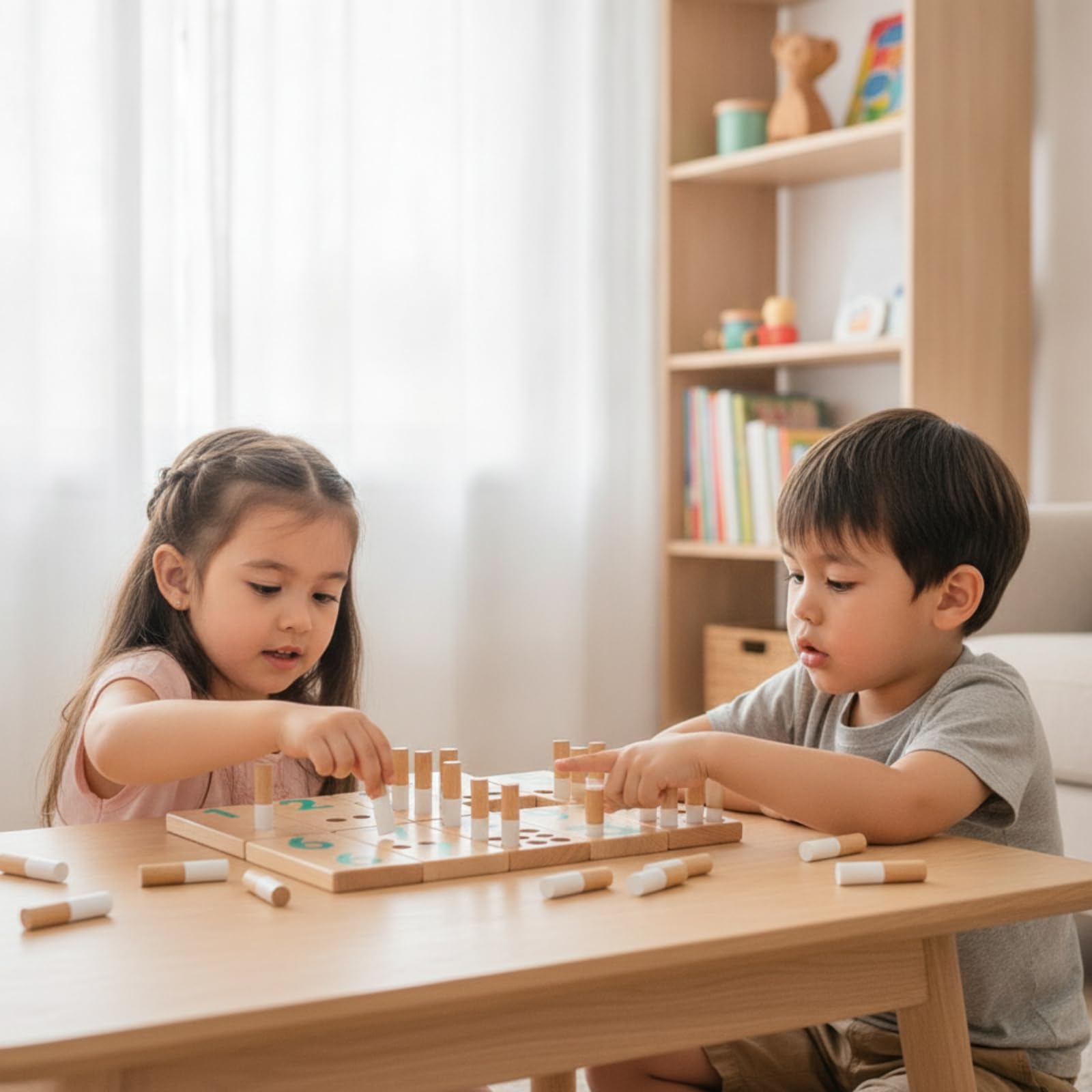 Juego Numerar Didáctico Tablero con Clavijas Números Juguete Educativo para Preescolares