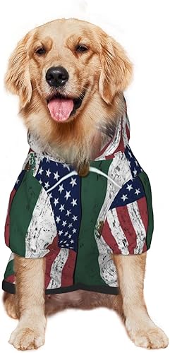Miniatura 2 de Sudadera con capucha para perro con la bandera de México americana, con bolsillo, ropa para perros medianos y grandes