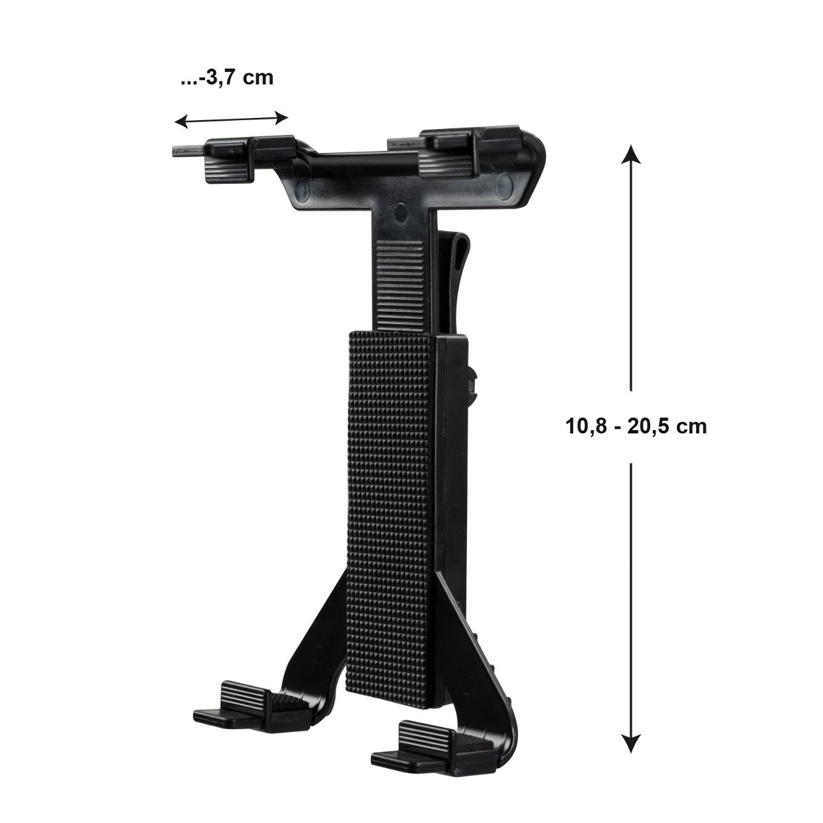 kwmobile Soporte de Coche para Tablet de 11-20.7 CM - Base Universal Antideslizante con Ventosa - Enganche Negro