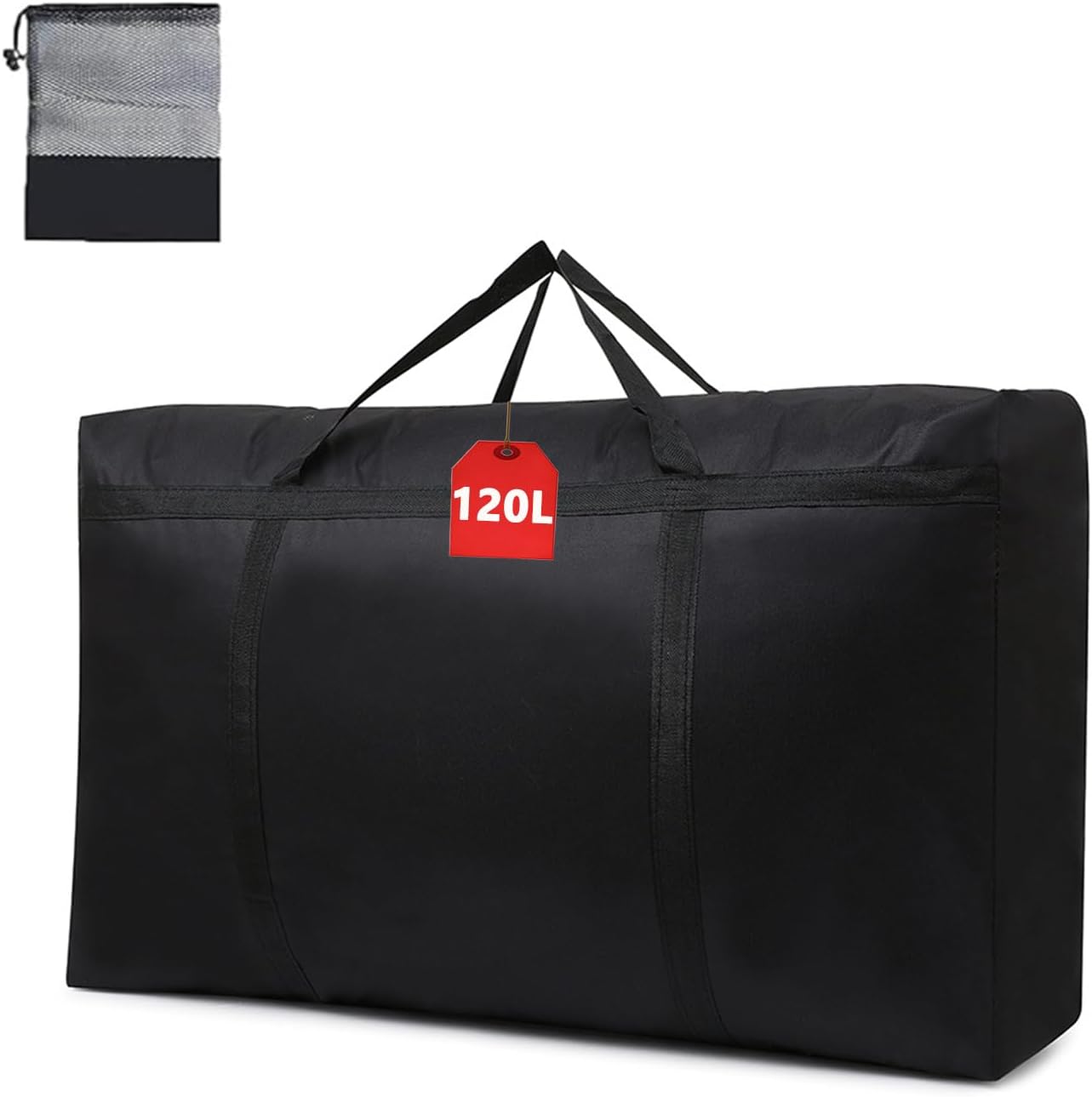 WITERY 120L Large Storage Bag Duvets Storage Bag with Zip Waterproof Sturdy 600D Oxford Under Bed Storage Bags Heavy Duty Storage Organizer Bags For Bedding Duvets Pillows Clothes Moving Home