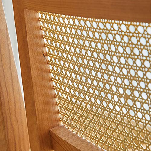 Niuyao Accent Chair Traditional Style Livingroom Armless Chair In Wooden With Rattan Upholstered Soft Comfortable For Living Room Dining Lounge Patio Balcony -Light Wood #TOP3