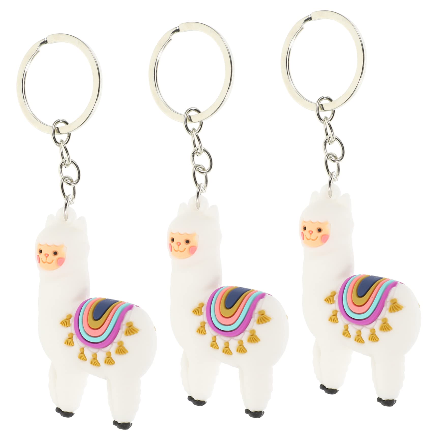 KOMBIUDA 12piezas Llavero De Alpaca De Peluche Adorno Colgante Para Mochila Bolsa y Llaves Diseño Creativo y Compacto Para Niñas y Fiestas