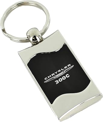 AU-TOMOTIVE GOLD Brushed Metal Key Ring for Chrysler 300C Black