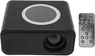 Mini Portable Projector, Full HD 1080P LED Projector, Diffuse Reflection Imaging, 4Ω 2W Speaker, Movie Projector for IOS, for Android, Laptop (black)