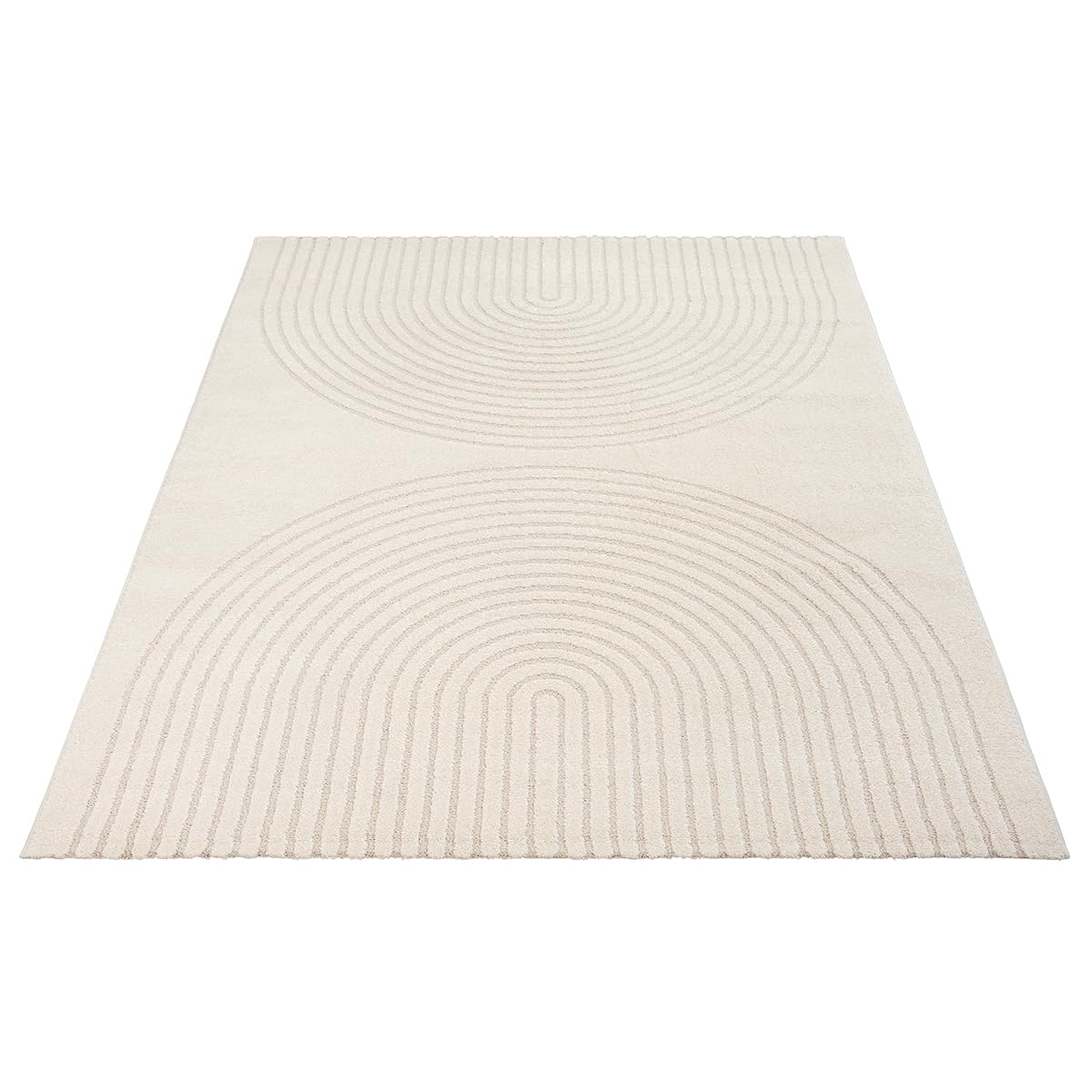 the carpet Elisa, tappeto moderno per soggiorno, design geometrico, alta densità di pelo e piacevolmente morbido, crema, 200 x 280 cm