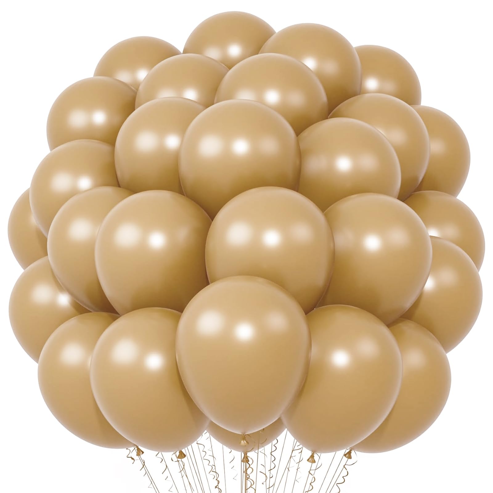Voircoloria 66pcs Tan Light Brown Latex Party Balloons, 12inch