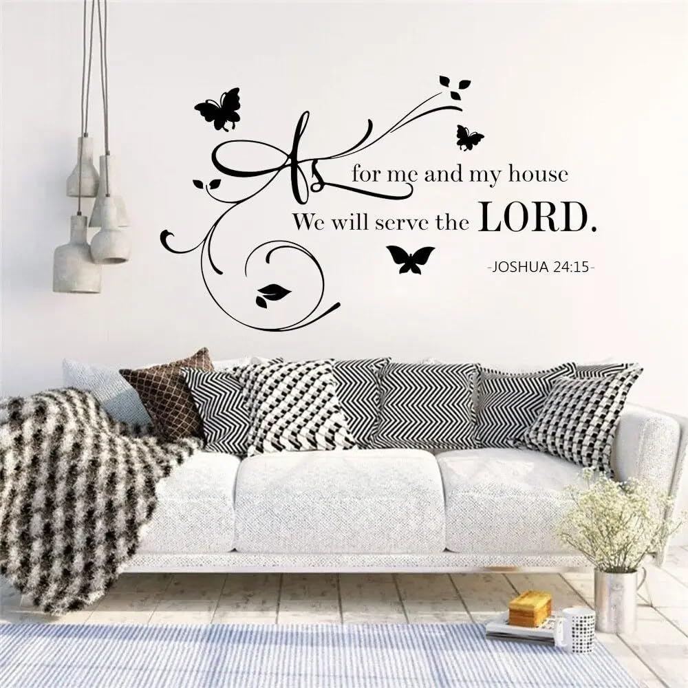 As for Me House We Will Serve The Lord Joshua 24 15 Quote Wall Decal Sticker Bible Verse God Saying Vinyl 42X25CM