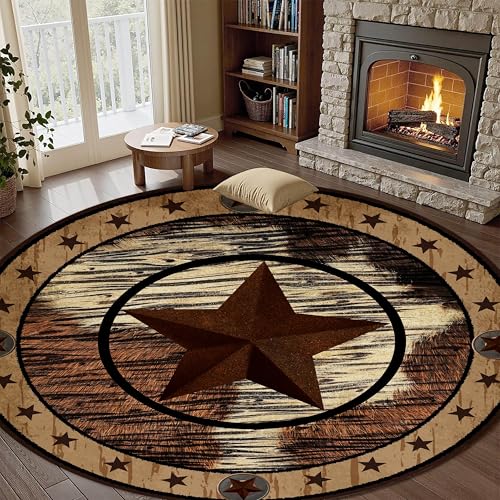Tapete decorativo redondo 3ft estilo rústico PDENZG miniatura 2