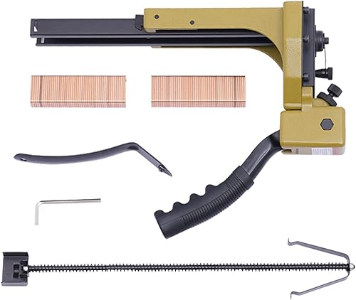 Gdrasuya10 Kit de grapadora de cierre de cartón, grapadora manual duradera con 100 grapas, corona de 1-38 pulgadas, longitud de 34 pulgadas,